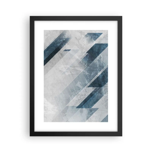 Poster în ramă neagră - Compoziția spațială - mișcarea griului - 30x40 cm