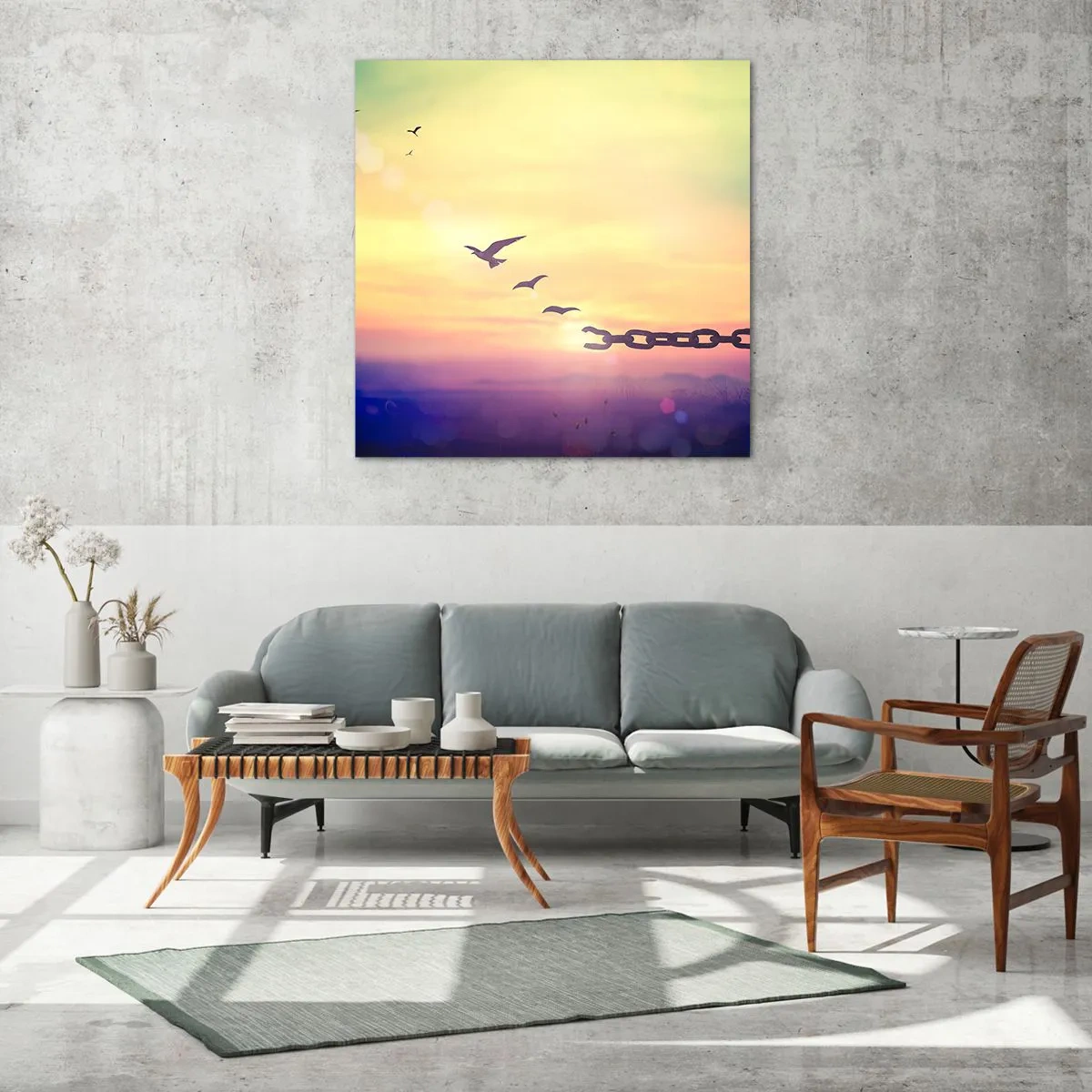 Tablou pe sticlă - Victoria libertății - 60x60 cm