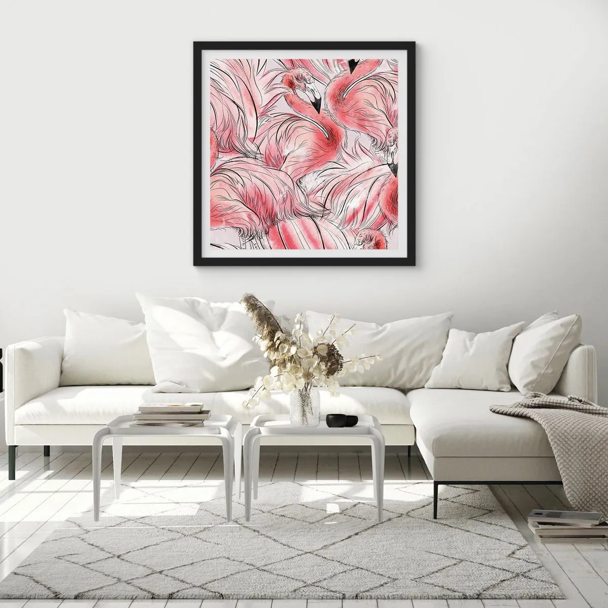 Poster în ramă neagră - Corpul de balet al păsărilor - 40x40 cm