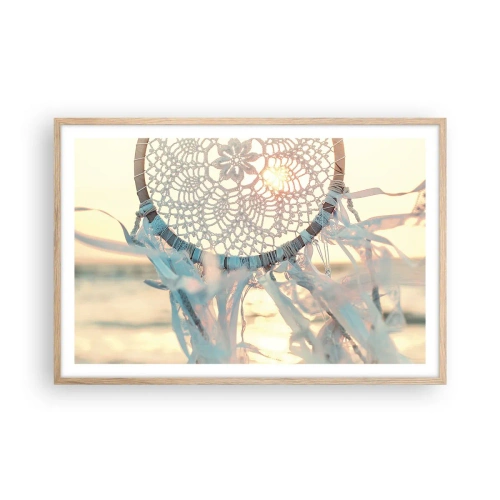 Poster în ramă de stejar deschis - Totem de dantelă - 91x61 cm