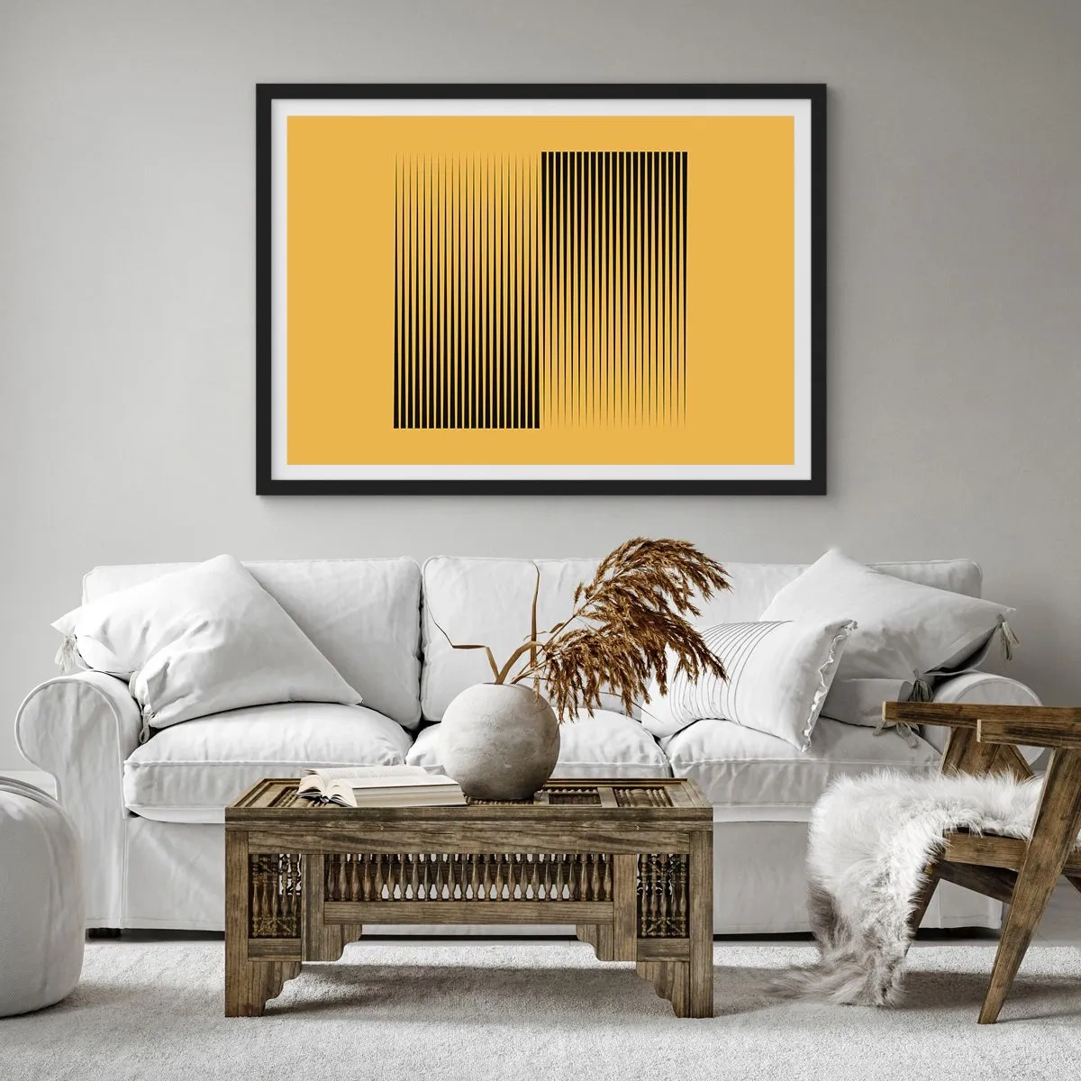 Poster în ramă neagră - Pătratul contrariilor - 70x50 cm