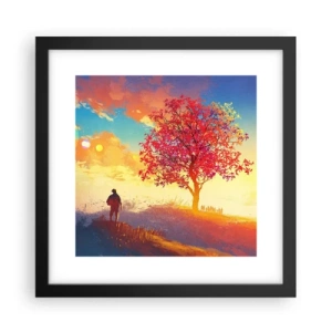 Poster în ramă neagră - Pelerin la destinație - 30x30 cm