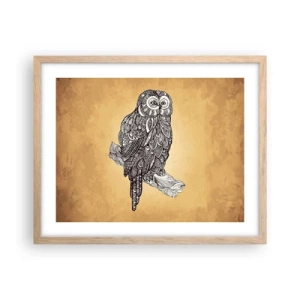 Poster în ramă de stejar deschis - Ornamente complicate de înțelepciune - 50x40 cm