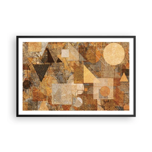 Poster în ramă neagră - Studiu cubist de bronz - 91x61 cm