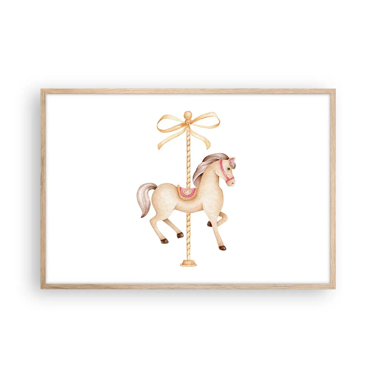 Poster în ramă de stejar deschis - Într-un trap grațios - 91x61 cm