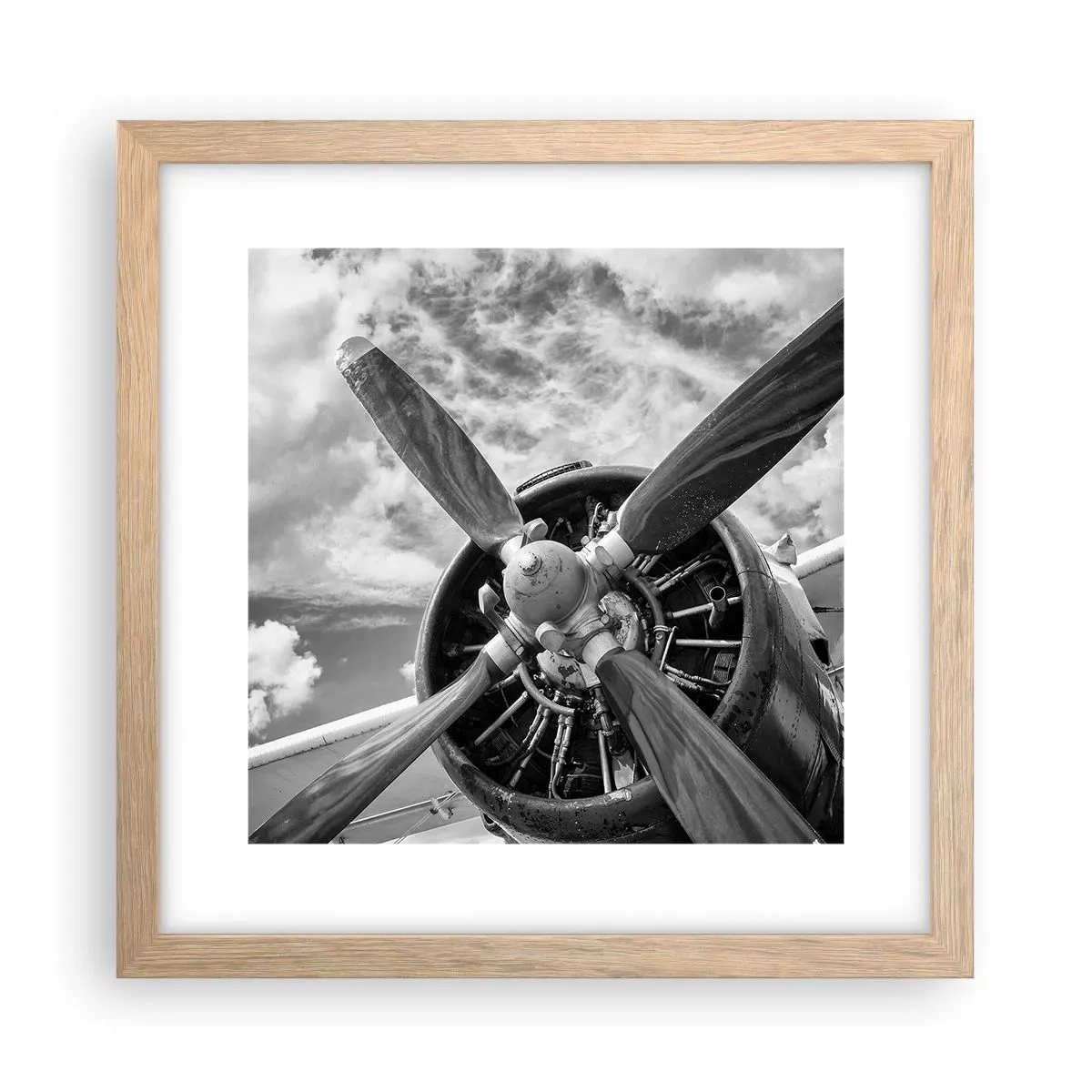 Poster în ramă de stejar deschis - Cuceritorul cerului - 30x30 cm