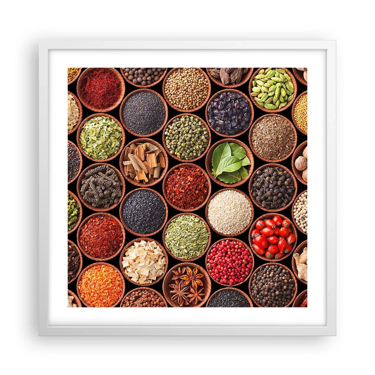 Poster în ramă albă - Toate gusturile lumii - 50x50 cm