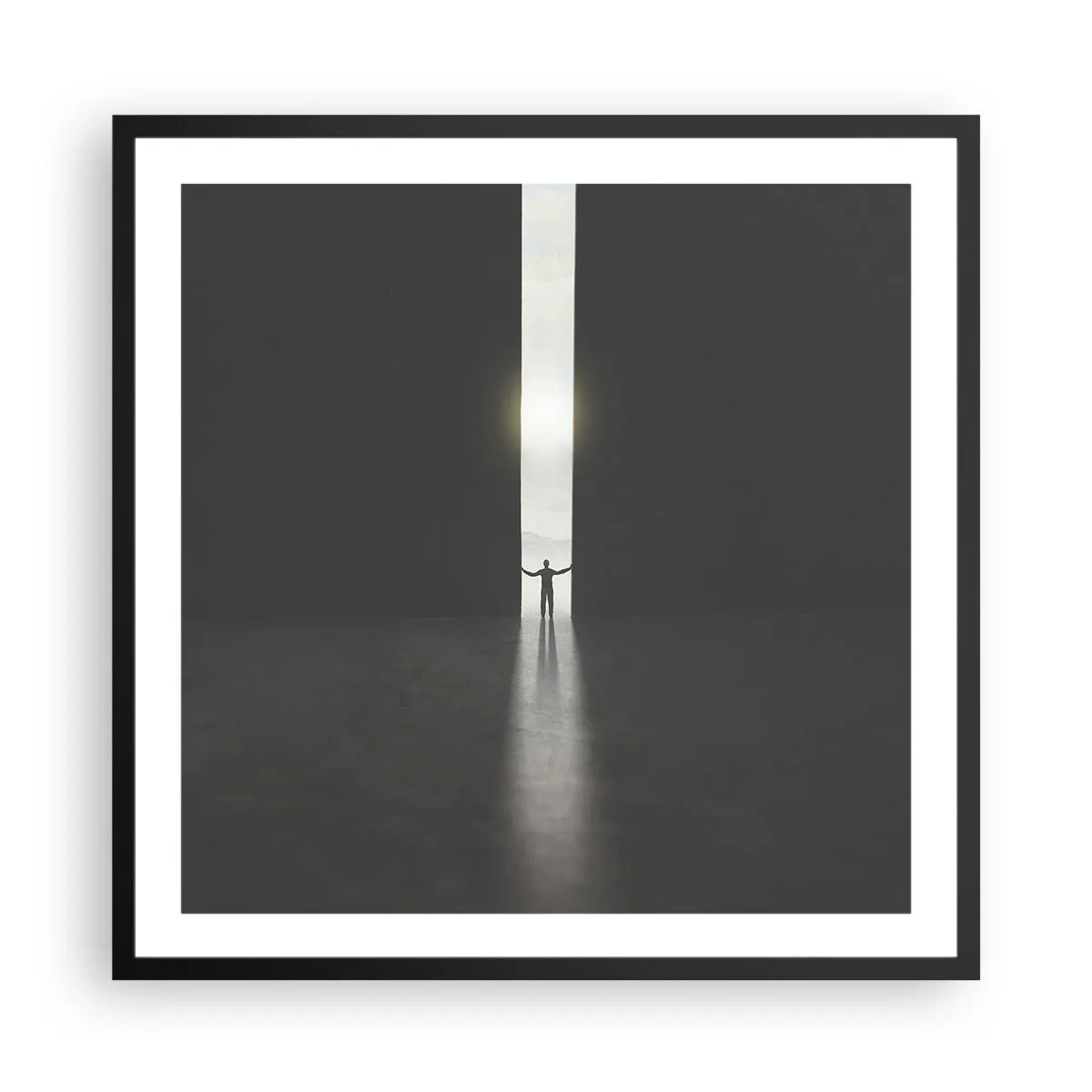 Poster în ramă neagră - Un pas spre un viitor luminos - 60x60 cm