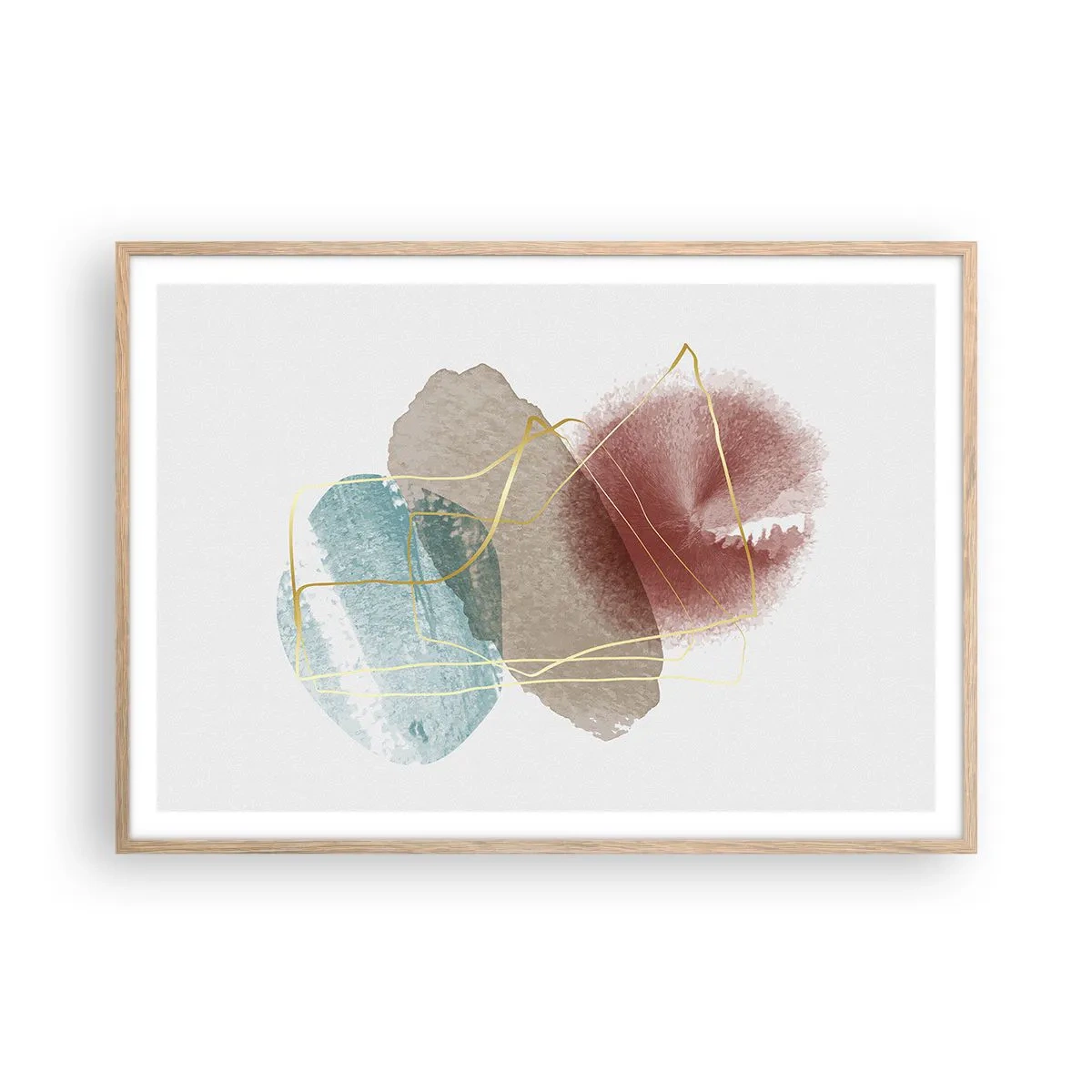 Poster în ramă de stejar deschis - Mărgele de spațiu - 100x70 cm