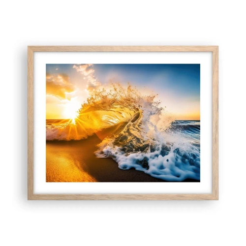 Poster în ramă de stejar deschis - Joc în nisip - 50x40 cm