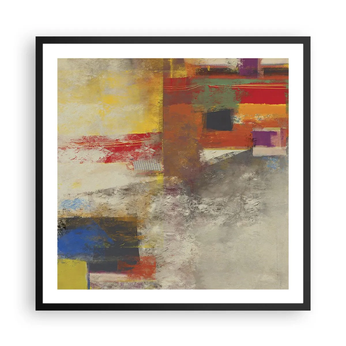 Poster în ramă neagră - Geometria culorilor - 60x60 cm