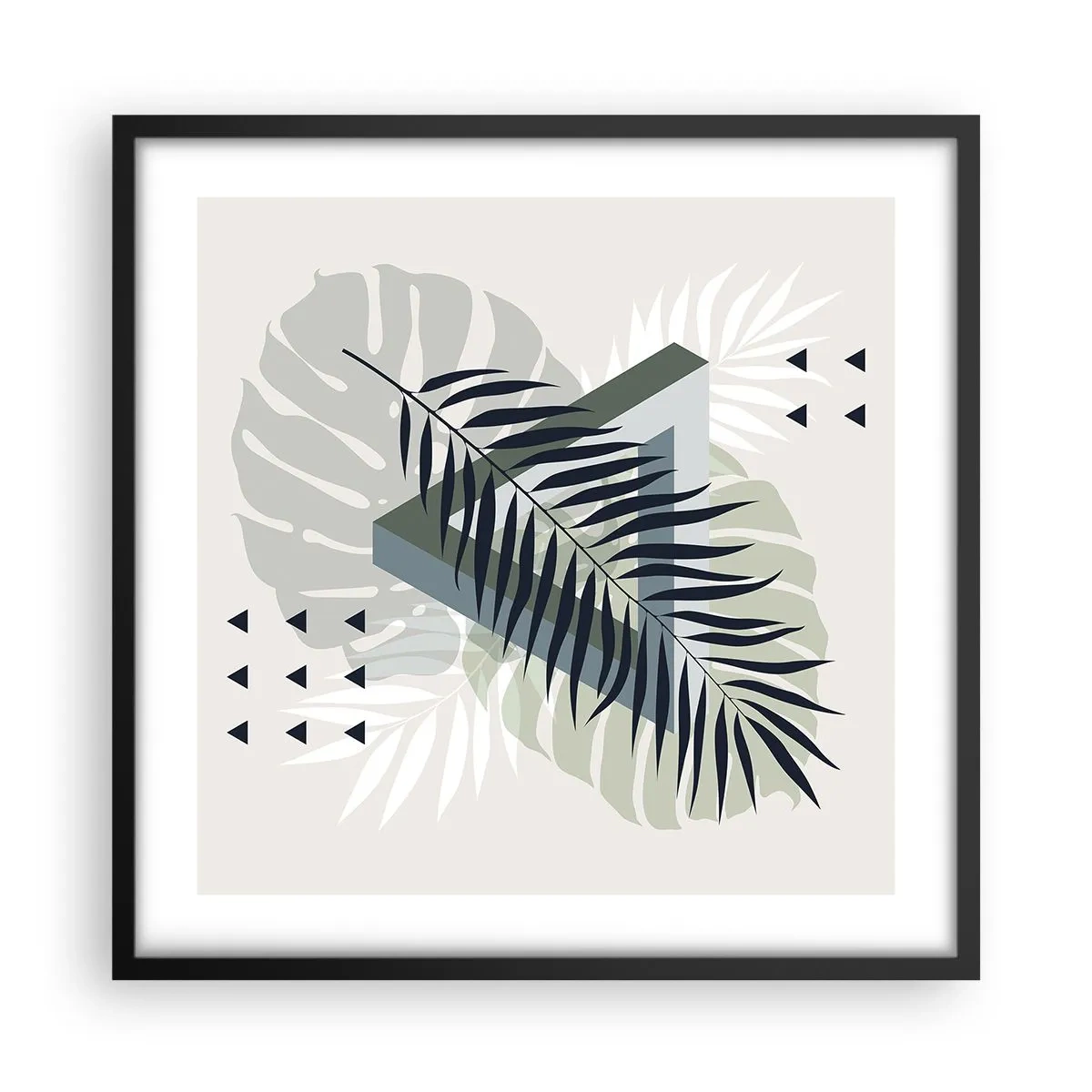 Poster în ramă neagră - Natura și geometria - două ordine? - 50x50 cm