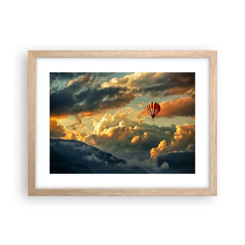 Poster în ramă de stejar deschis - Zbor pentru că vreau - 40x30 cm