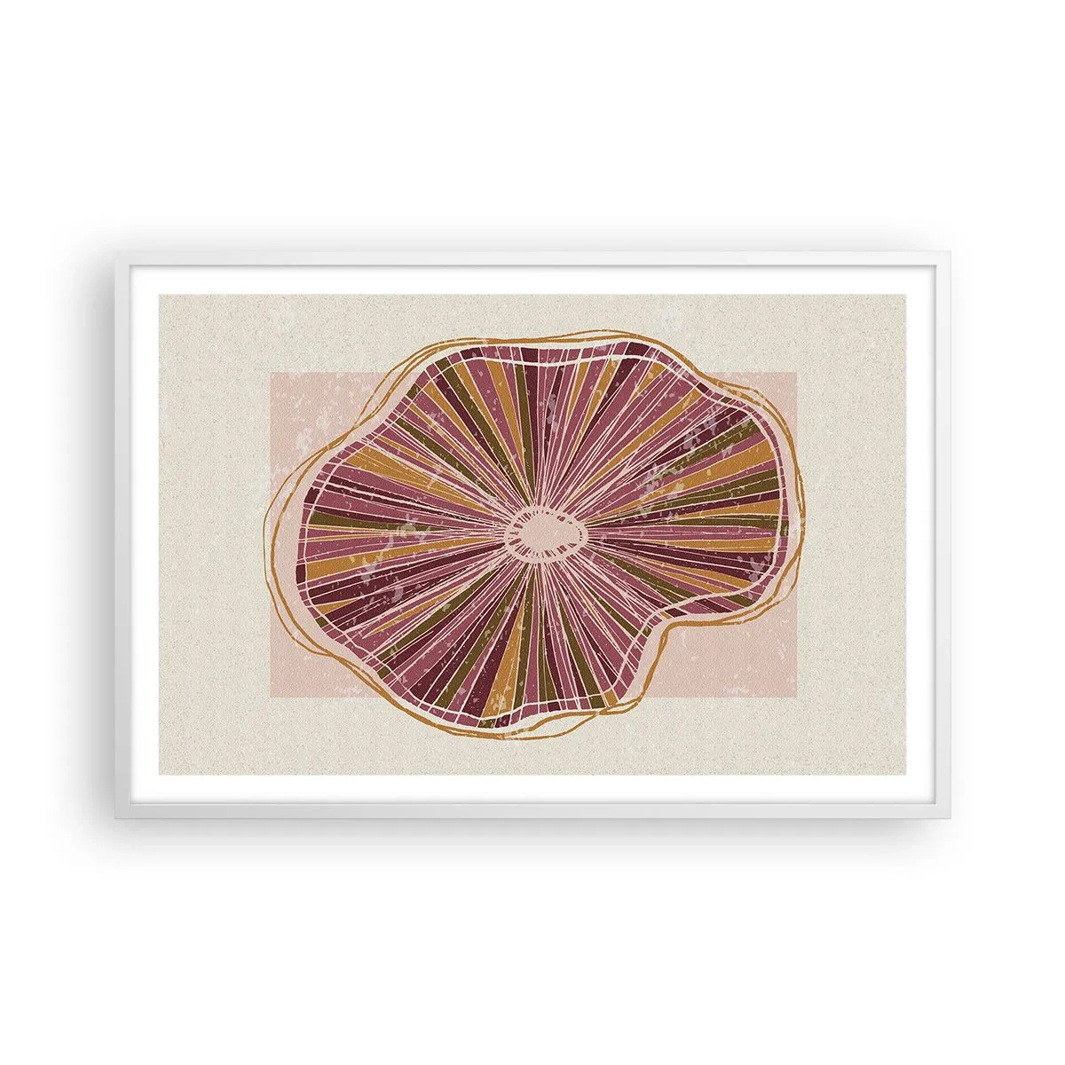 Poster în ramă albă - Abstracția radială - 91x61 cm