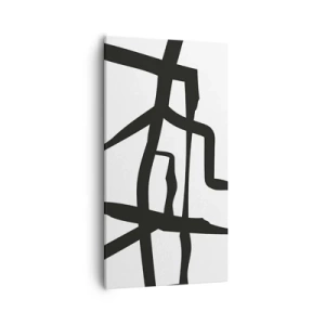 Tablou pe pânză - Construcție în alb și negru - 55x100 cm