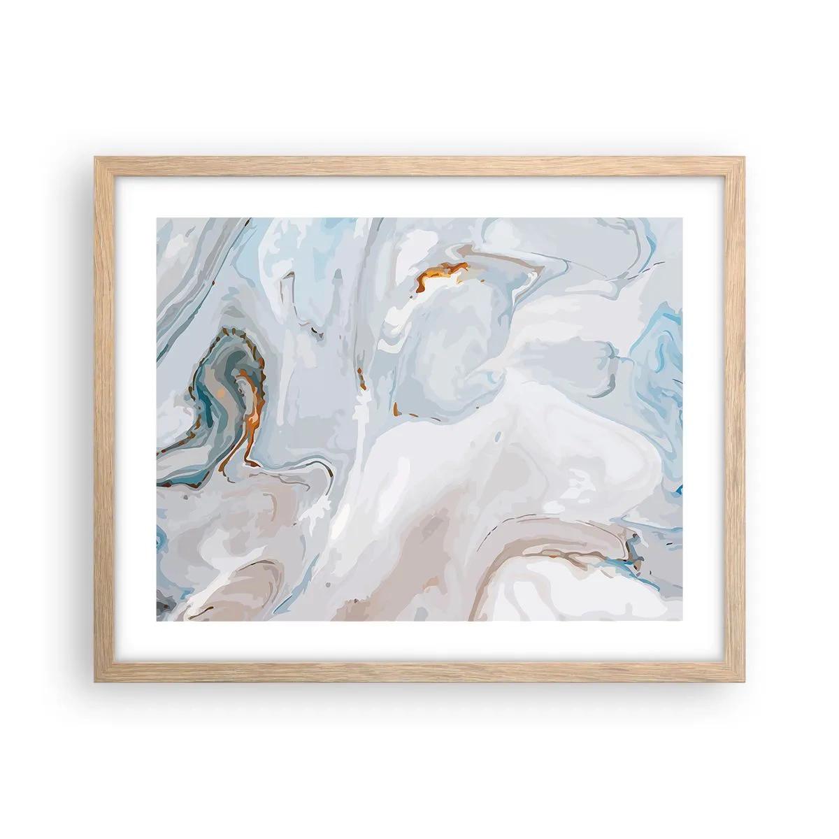 Poster în ramă de stejar deschis - Albul ridicat - 50x40 cm