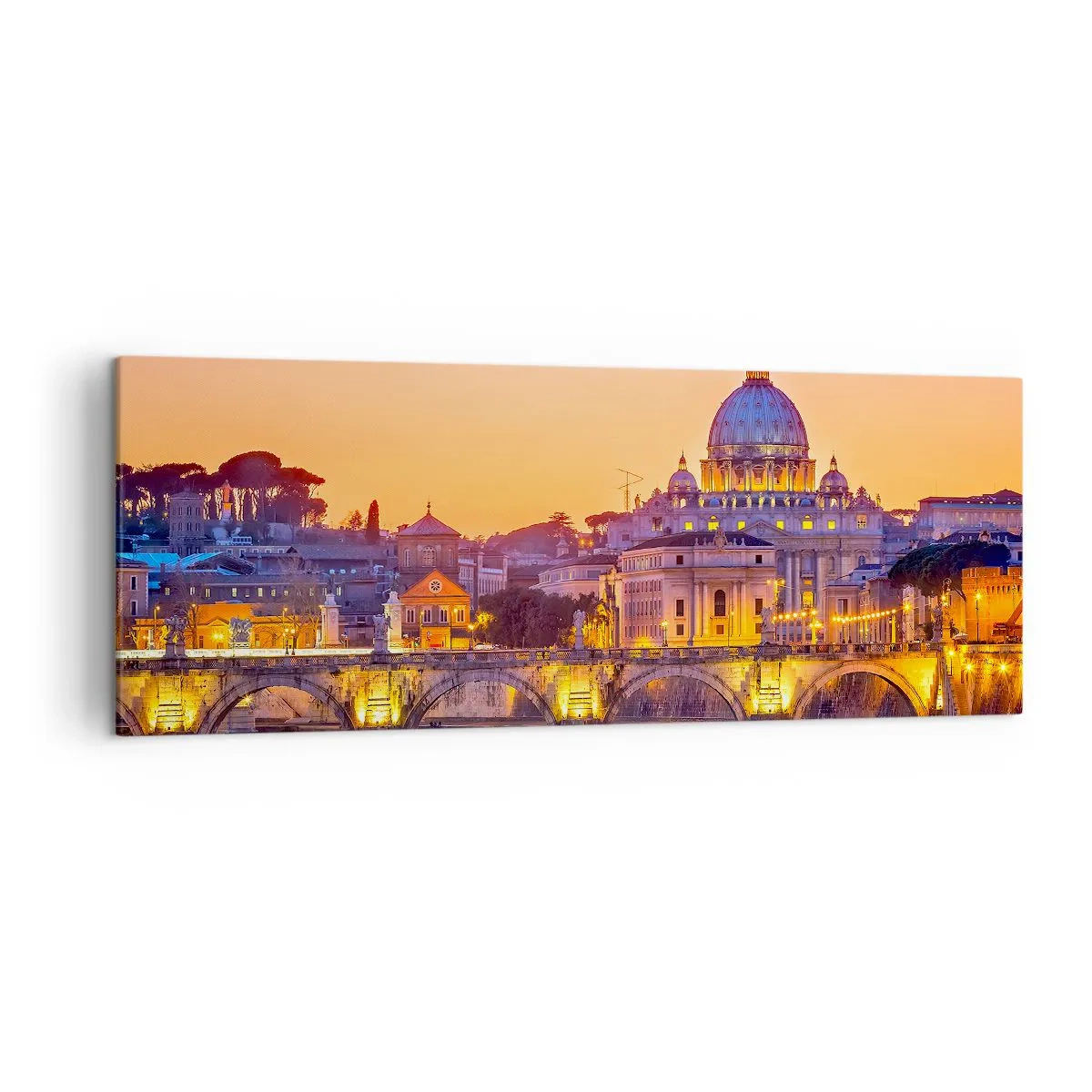 Tablou pe pânză - Amurg deasupra Orașului Etern - 140x50 cm