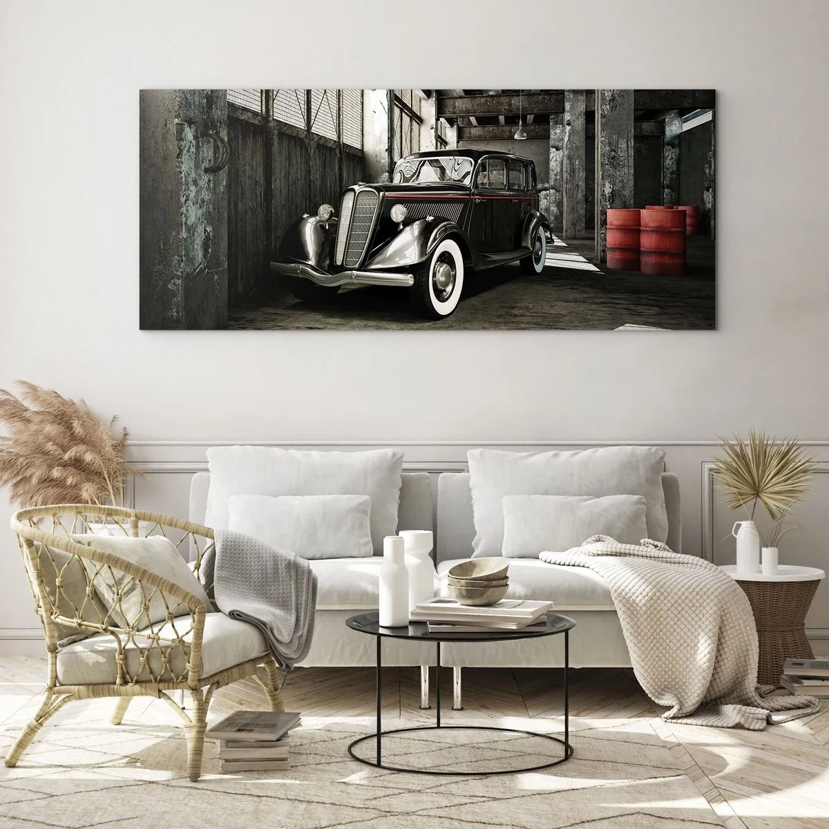 Tablou pe sticlă - Eleganța eternă a anilor `30 - 90x30 cm