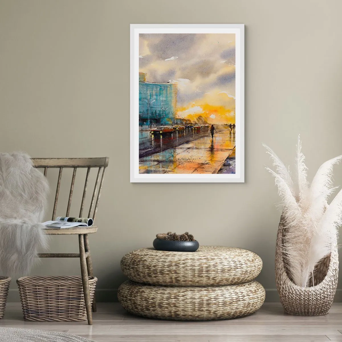 Poster în ramă albă - Viața pe țărm - 61x91 cm