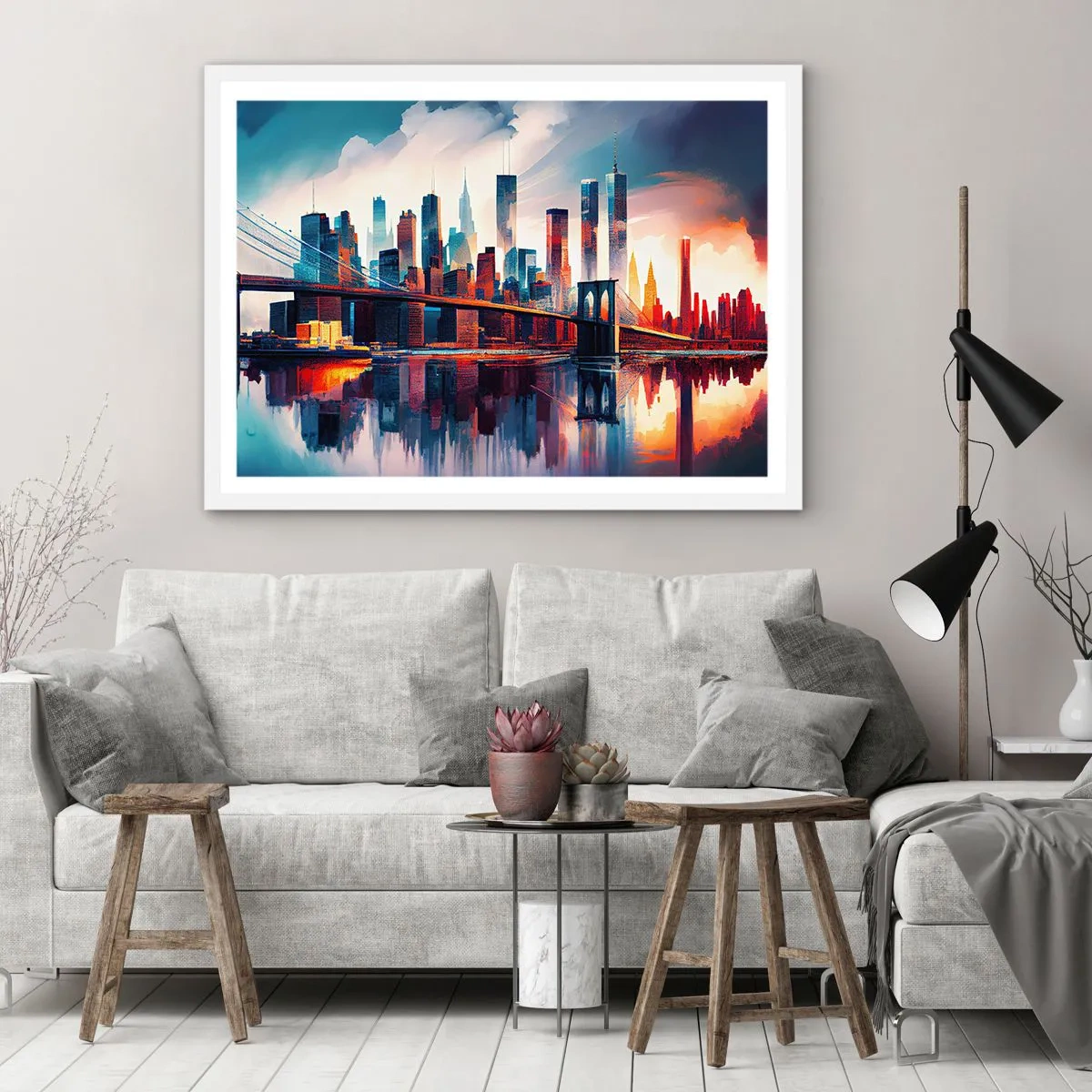 Poster în ramă albă - New York fenomenal - 70x50 cm