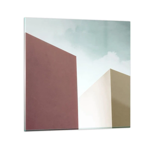 Tablou pe sticlă - Geometria unei veri însorite - 30x30 cm