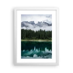 Poster în ramă albă - Liniște, liniște, să nu trezim apa care doarme... - 30x40 cm