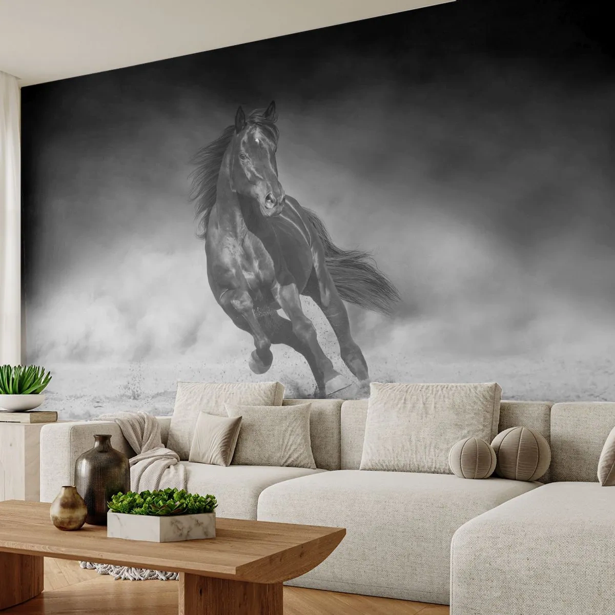 Tapet Premium Sand - Dorința emirului - Cal, Animale, Natură - 100x70 cm
