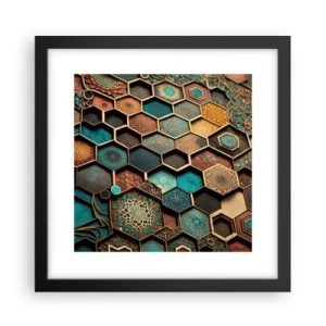 Poster în ramă neagră - Ornamente arabe - o variație - 30x30 cm