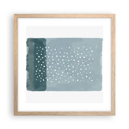 Poster în ramă de stejar deschis - Crescute pe albastru - 40x40 cm