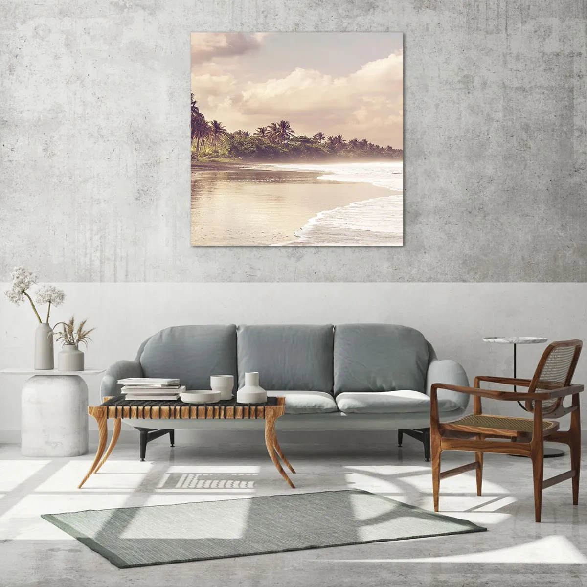 Tablou pe sticlă - Mângâind valurile - 60x60 cm