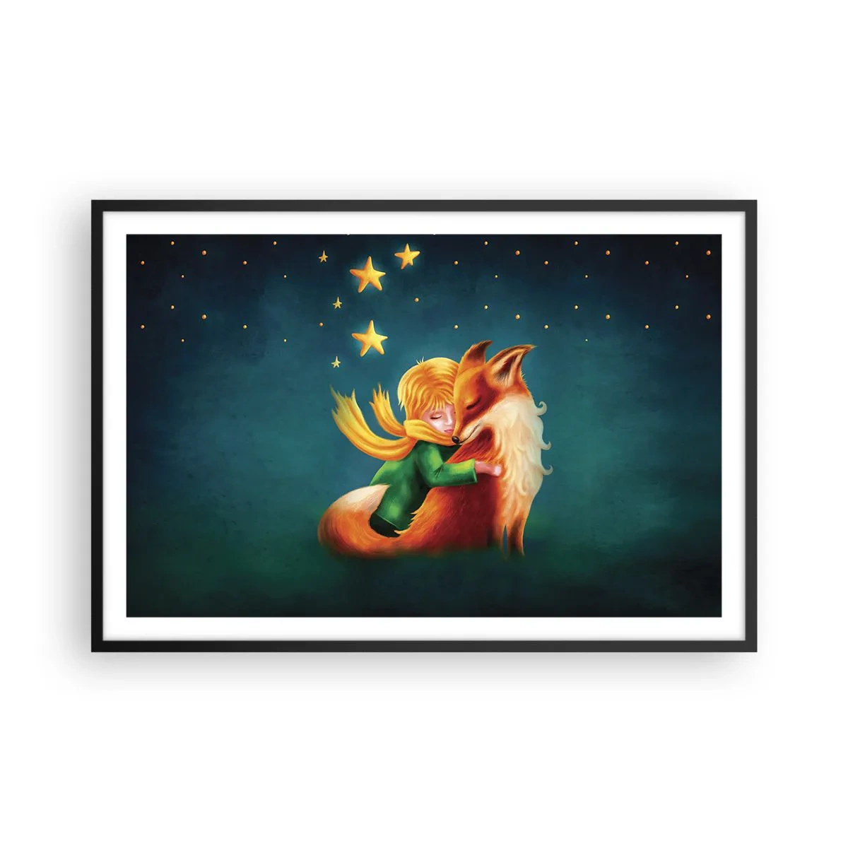 Poster în ramă neagră - Micul Prinț - 91x61 cm