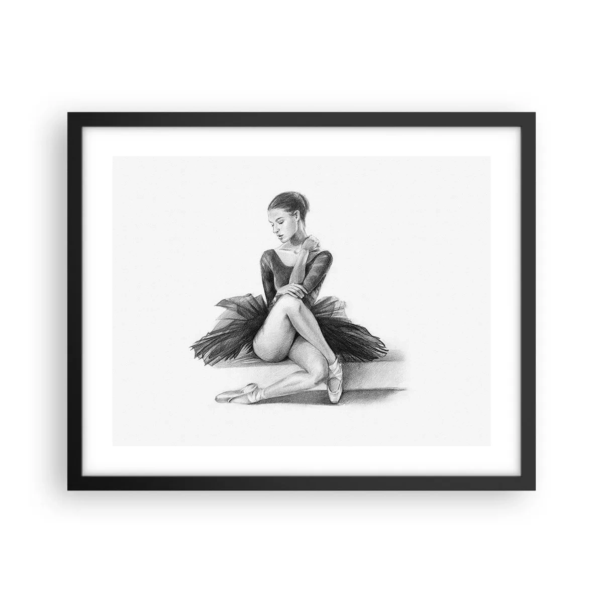 Poster în ramă neagră - Încântată de dans - 50x40 cm