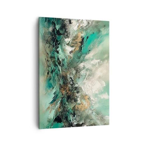 Tablou pe pânză - Fierbere negru-smarald - 50x70 cm