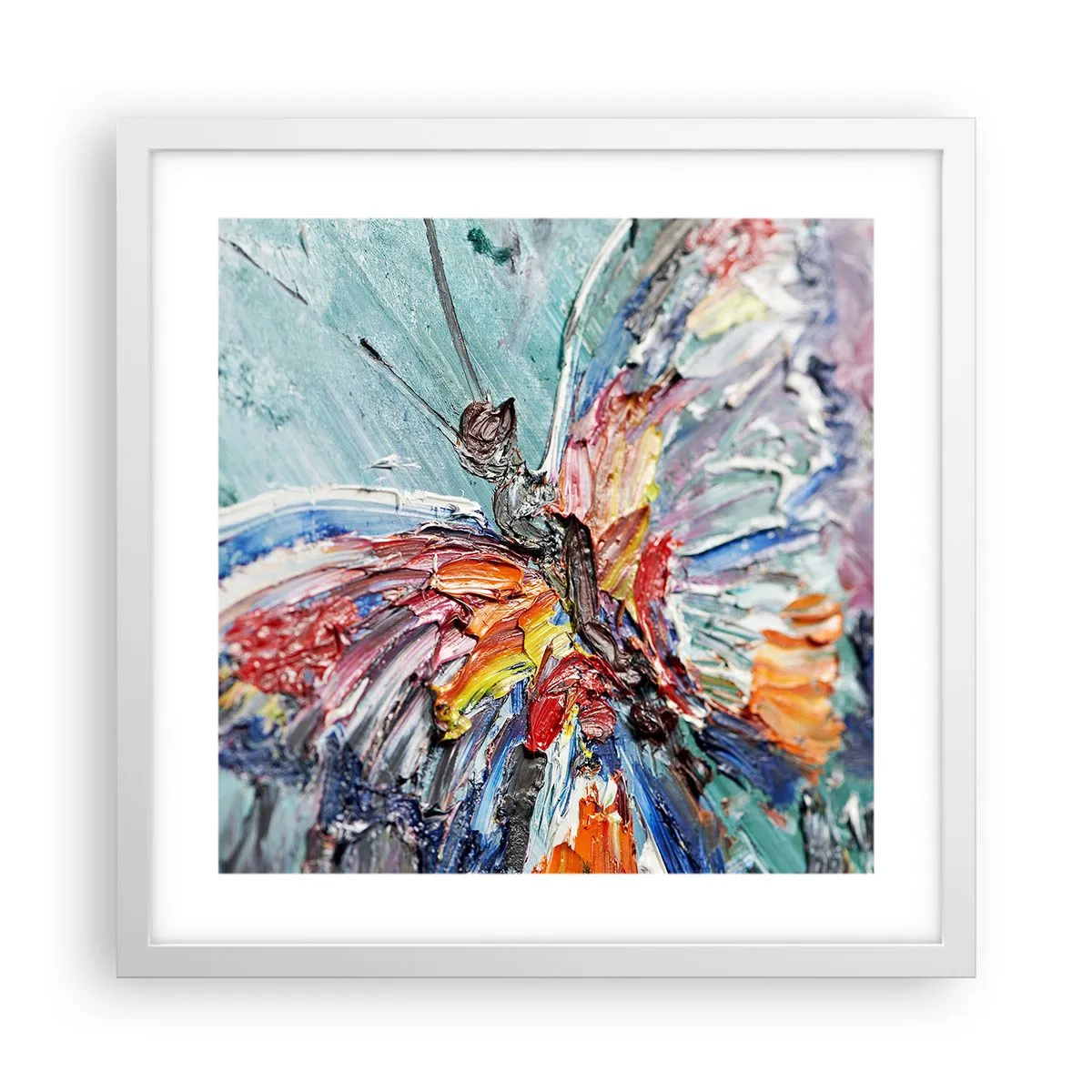 Poster în ramă albă - Pictat de natura - 40x40 cm