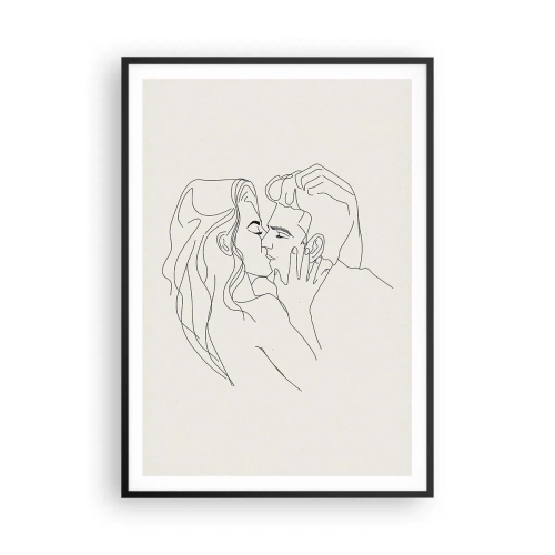 Poster în ramă neagră - Încurcați în sentimente - 70x100 cm