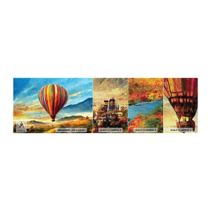 Mostră tapet Premium Canvas - În liniște puteți vedea mai multe - Balon, Peisaj, Natură - 100x30 cm