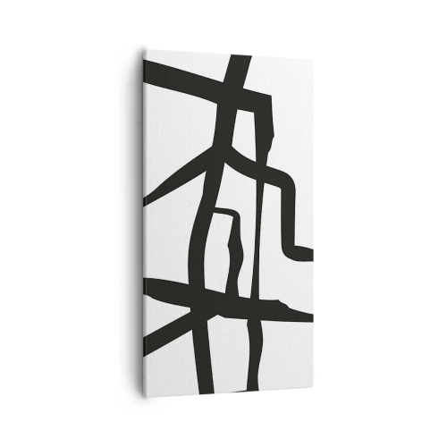Tablou pe pânză - Construcție în alb și negru - 55x100 cm
