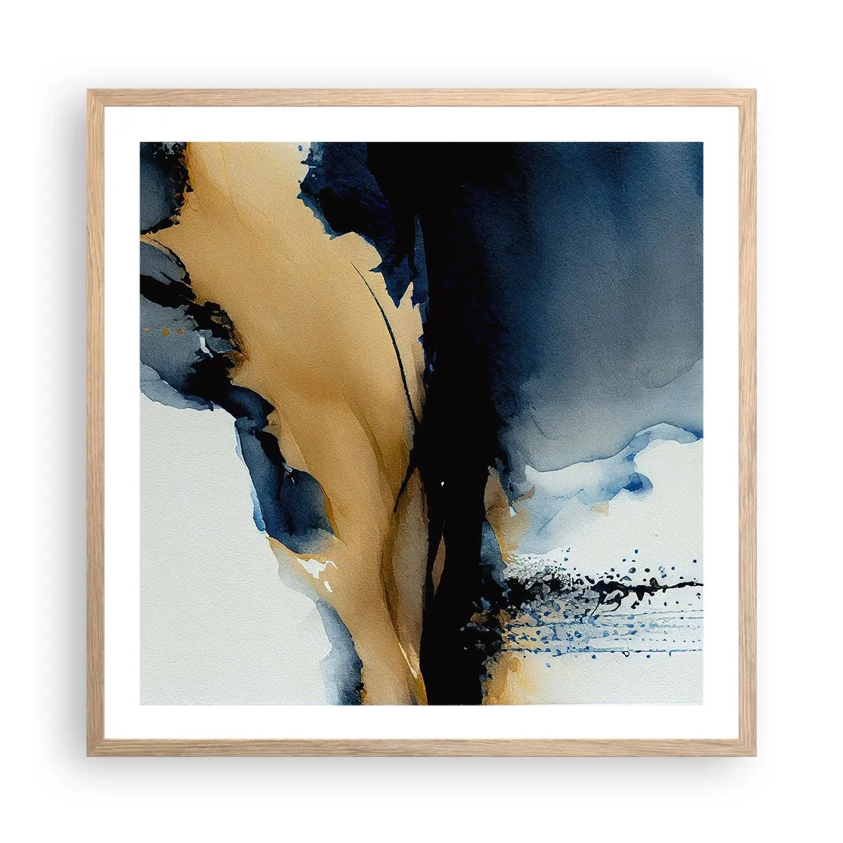 Poster în ramă de stejar deschis - În spatele cortinei - 60x60 cm