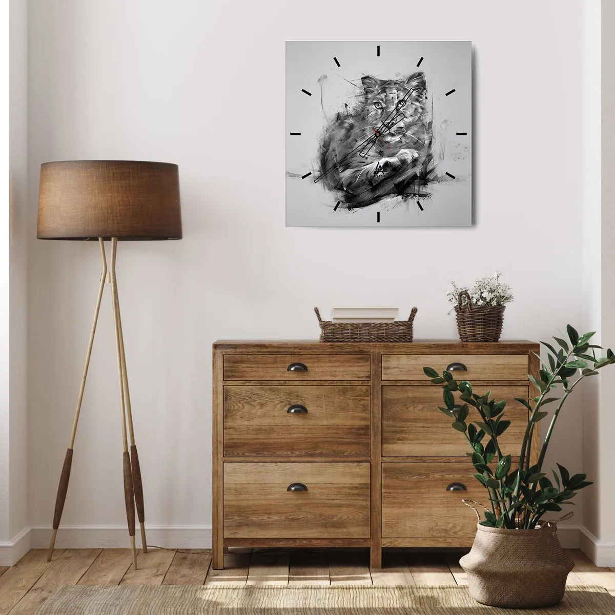 Ceas de perete - Ceas pe sticlă - Da, te ascult cu atenție - 40x40 cm