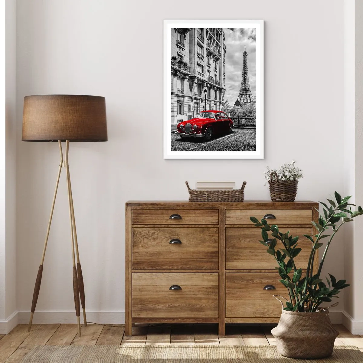 Poster în ramă albă - Prădător în oraș - 50x70 cm