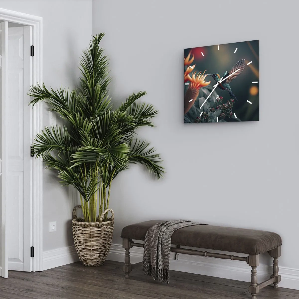 Ceas de perete - Ceas pe sticlă - Viață cu adevărat colorată - 40x40 cm