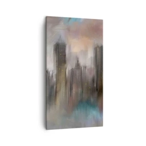 Tablou pe pânză - O compoziție de oțel, piatră și ceață - 45x80 cm