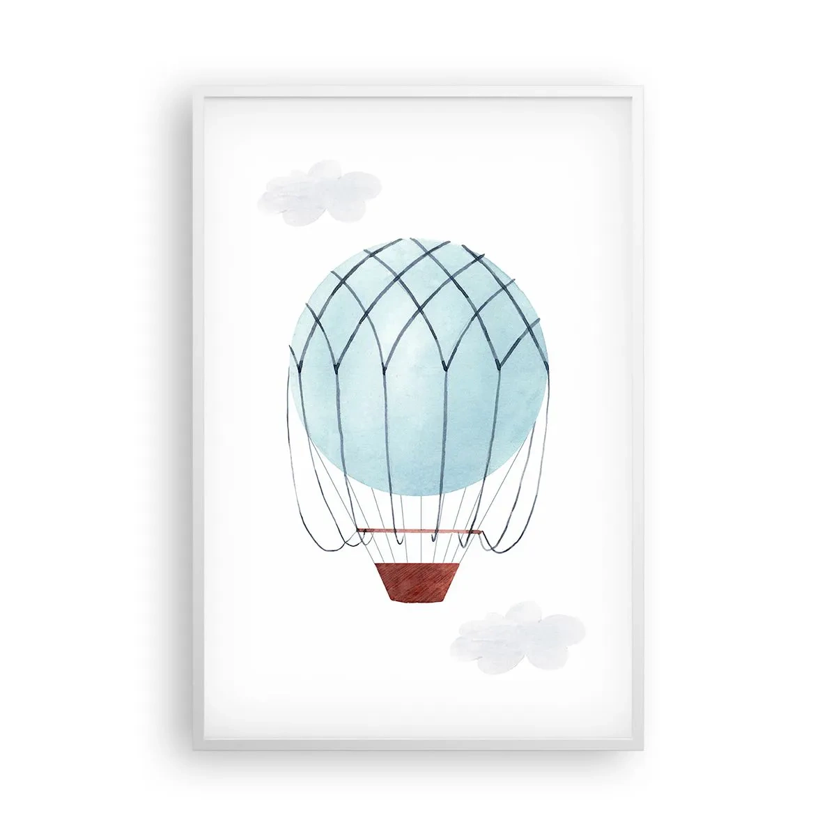Poster în ramă albă - Complet în nori - 61x91 cm