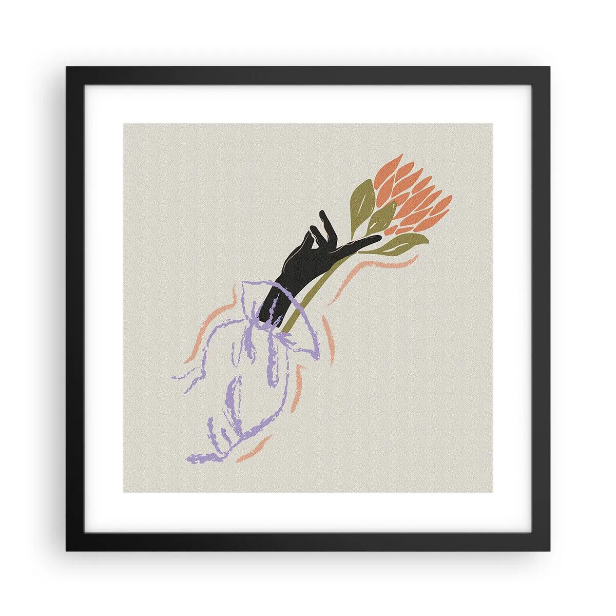 Poster în ramă neagră - Atingere surorială - 40x40 cm