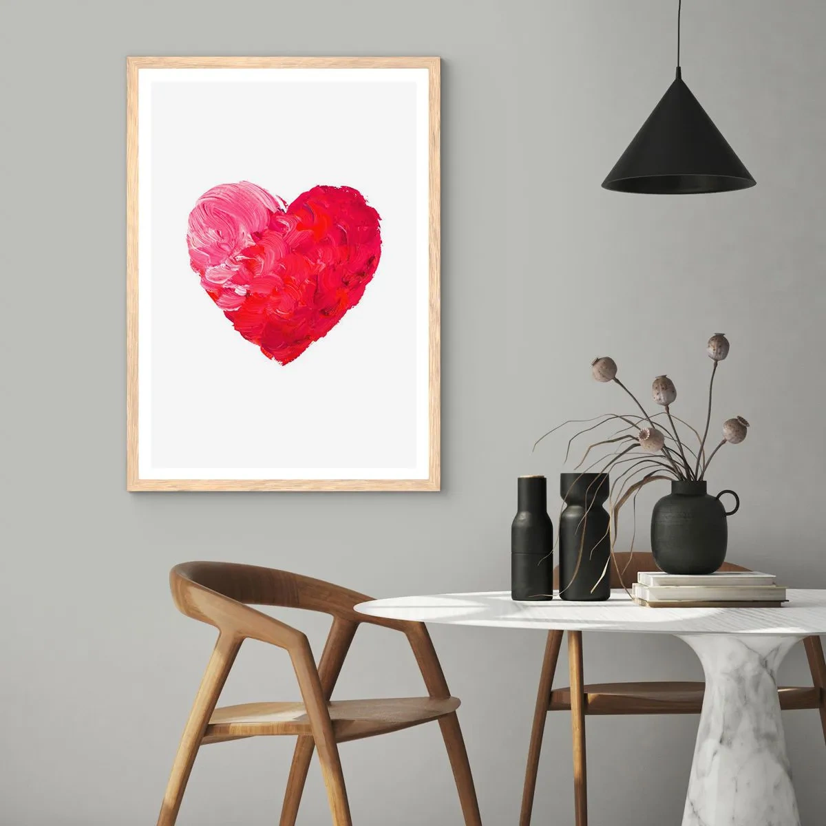Poster în ramă de stejar deschis - All you need is love - 70x100 cm