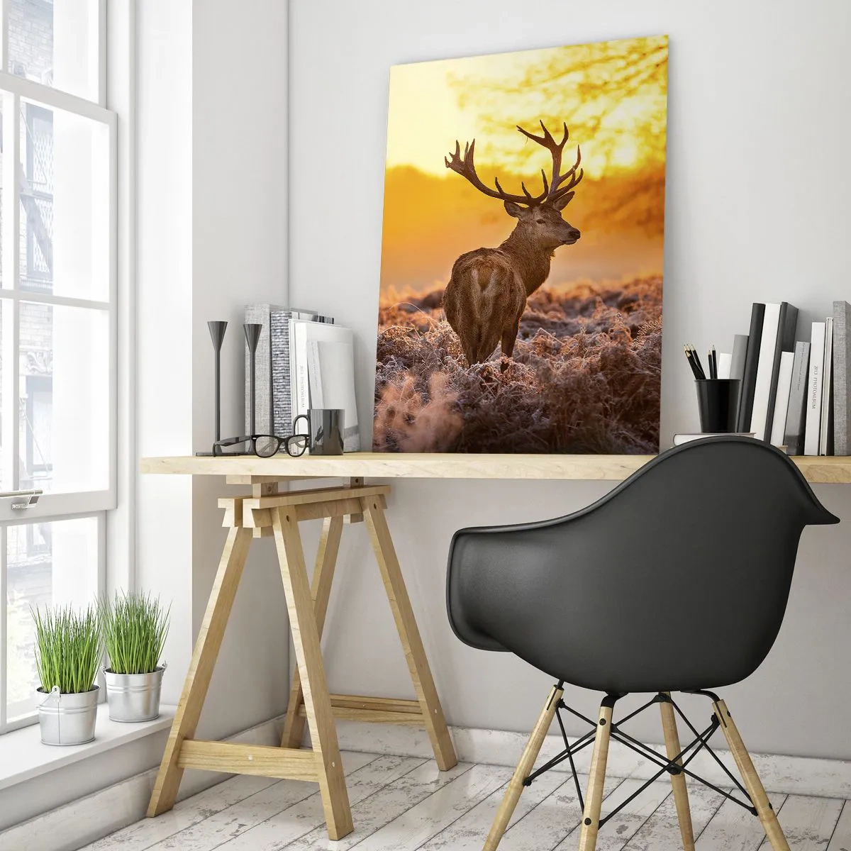 Tablou pe sticlă - Regele pădurii de toamnă - 50x70 cm