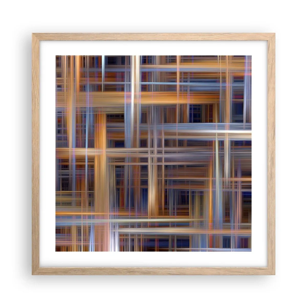 Poster în ramă de stejar deschis - Țesut din lumină - 50x50 cm