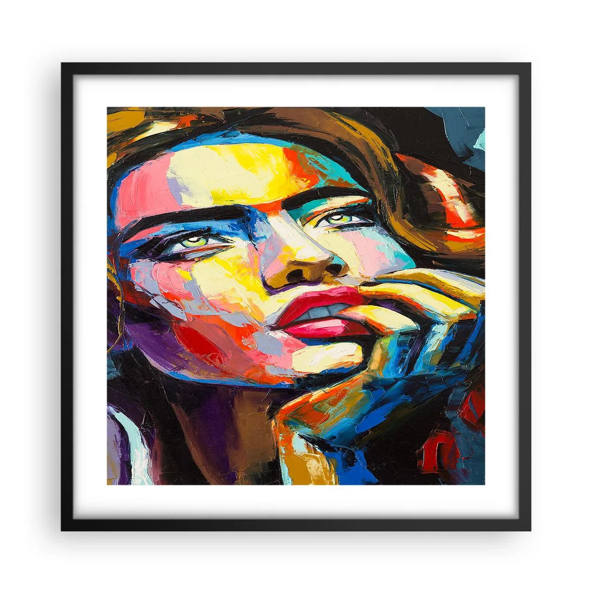 Poster în ramă neagră - Visele ca niște păsări se înalță pe cer - 50x50 cm