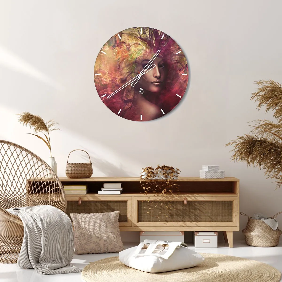 Ceas de perete - Ceas pe sticlă - Iată-mă! - 30x30 cm