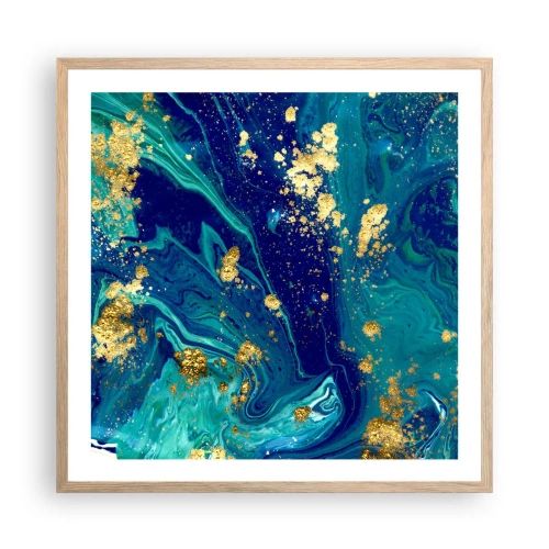 Poster în ramă de stejar deschis - Petale de soare - 60x60 cm